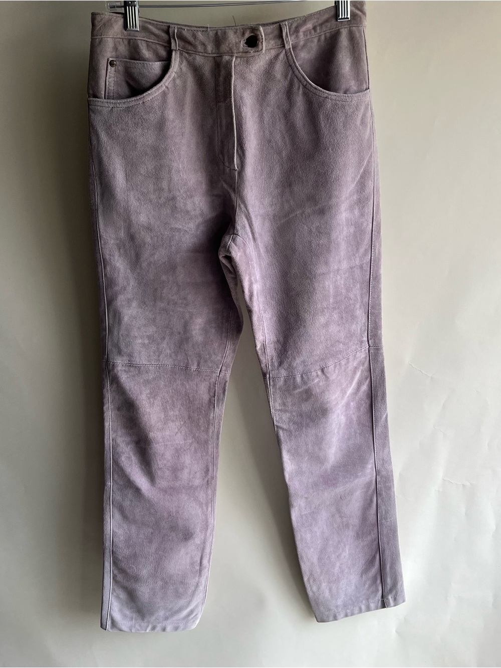 Yansi Fugel Pig Suede Pants Trousers Sz 4 Women’s Leather Suede Purple Lilac EUC
